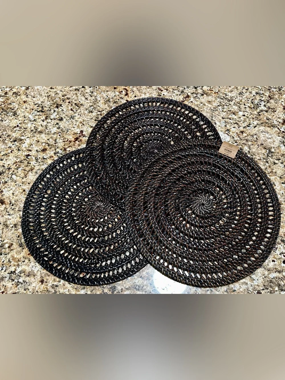 Pier 1 Imports Set of 3 Brown Rattan placemats 1 NWT, 2 in “Like New” condition
